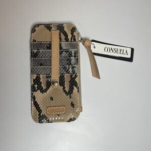 Consuela Card Organizer Kyle Snake Print Wallet 7” X 3”